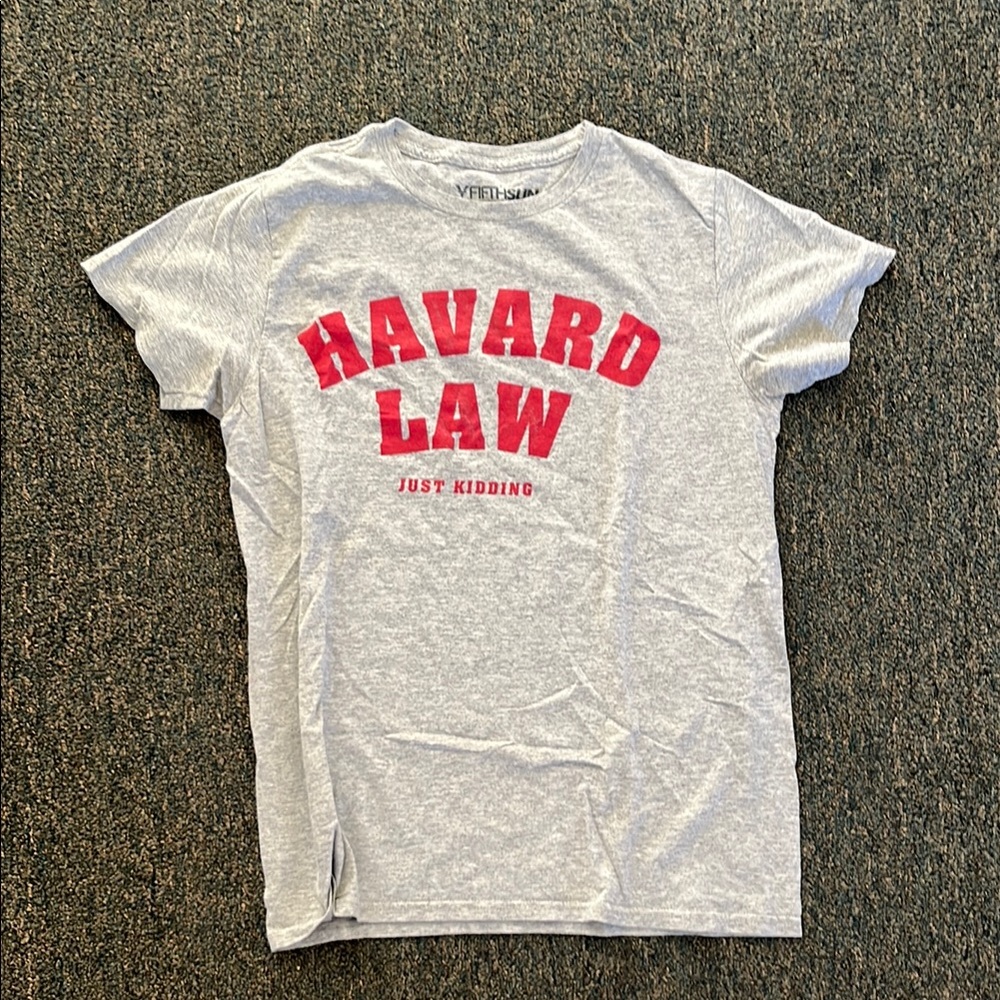 Gray Harvard Law Graphic T-Shirt
